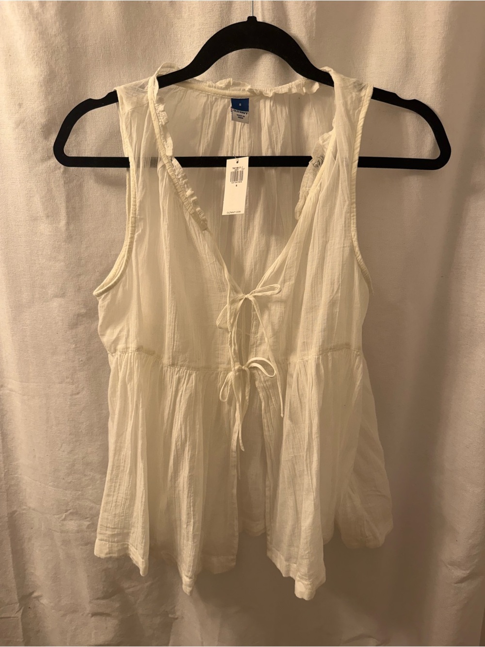 NWT Old Navy White Tie-Front Gauze Camisole